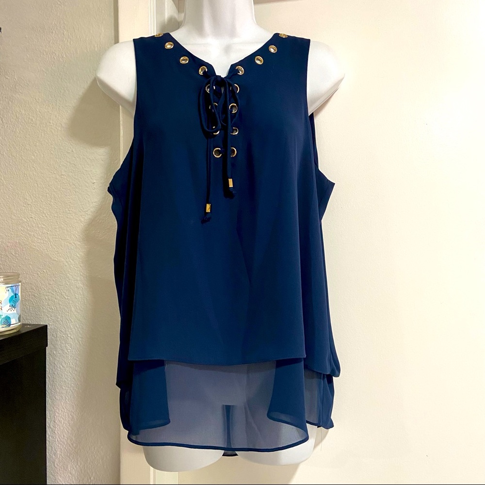Navy Sleeveless Top